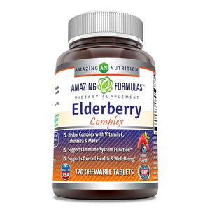 Amazing Formulas Elderberry Complex | 120 Chewable Tablets