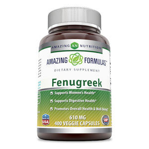 Amazing Formulas Fenugreek | 610 Mg | 400 Veggie Capsules