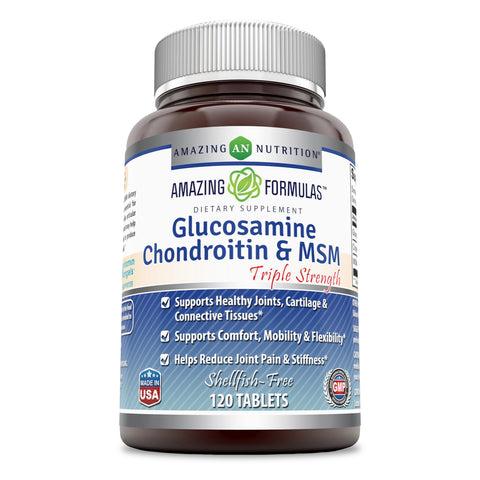 Image of Amazing Formulas Glucosamine Chondroitin & MSM | 120 Tablets