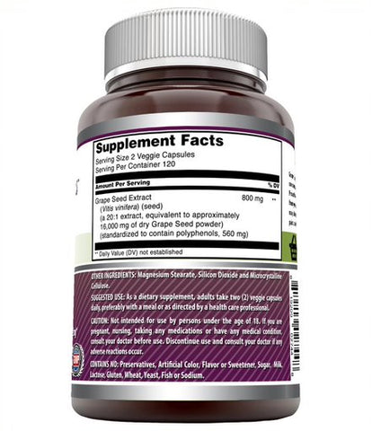 Image of Amazing Formulas Grapeseed Extract 16000 mg Per Serving 240 Veggie Capsules