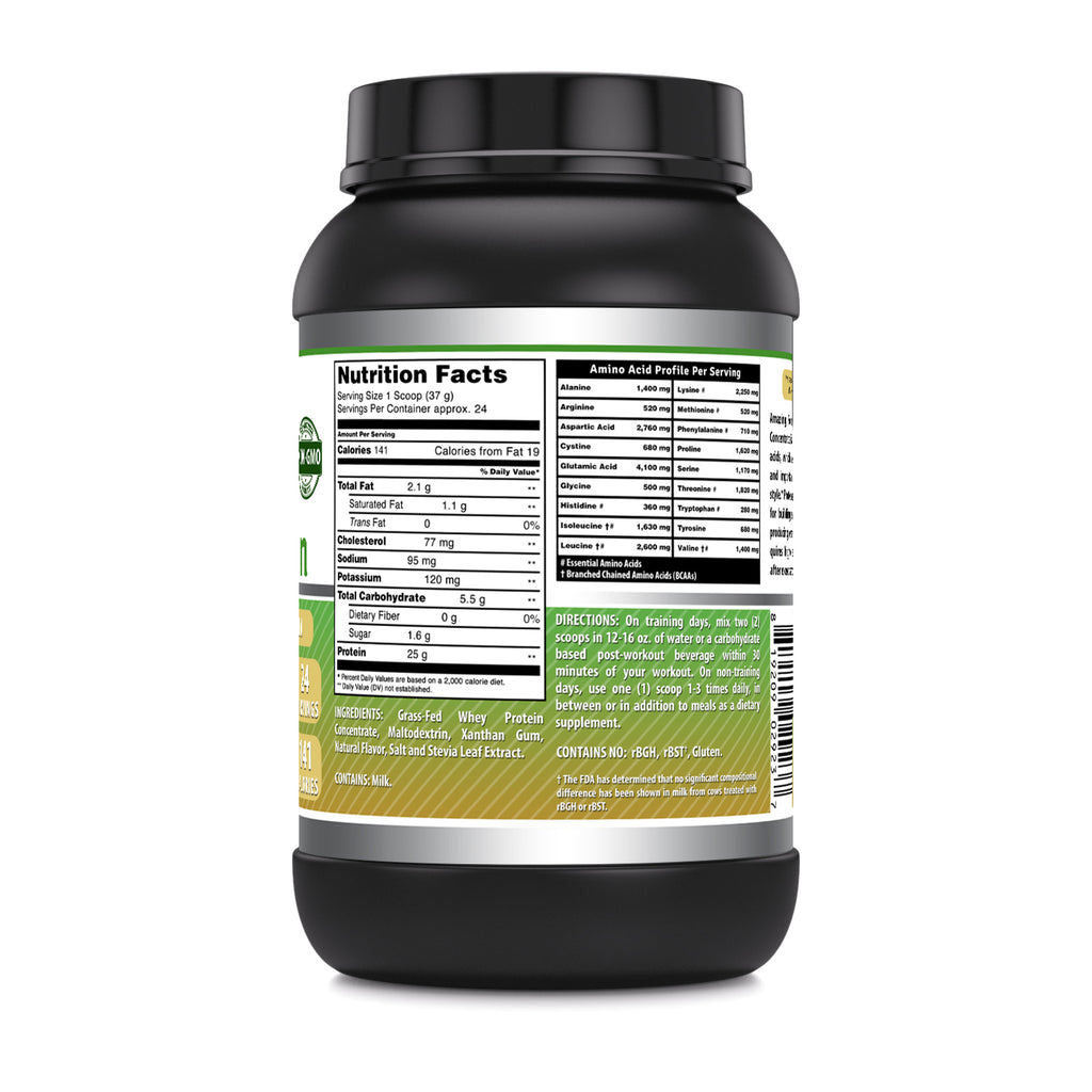 Amazing Formulas Grass Fed Whey Protein | Vanilla Flavor | 2 Lbs