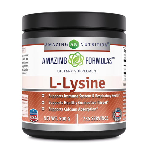 Image of Amazing Formulas L Lysine Powder 500 Gram 735 Servings