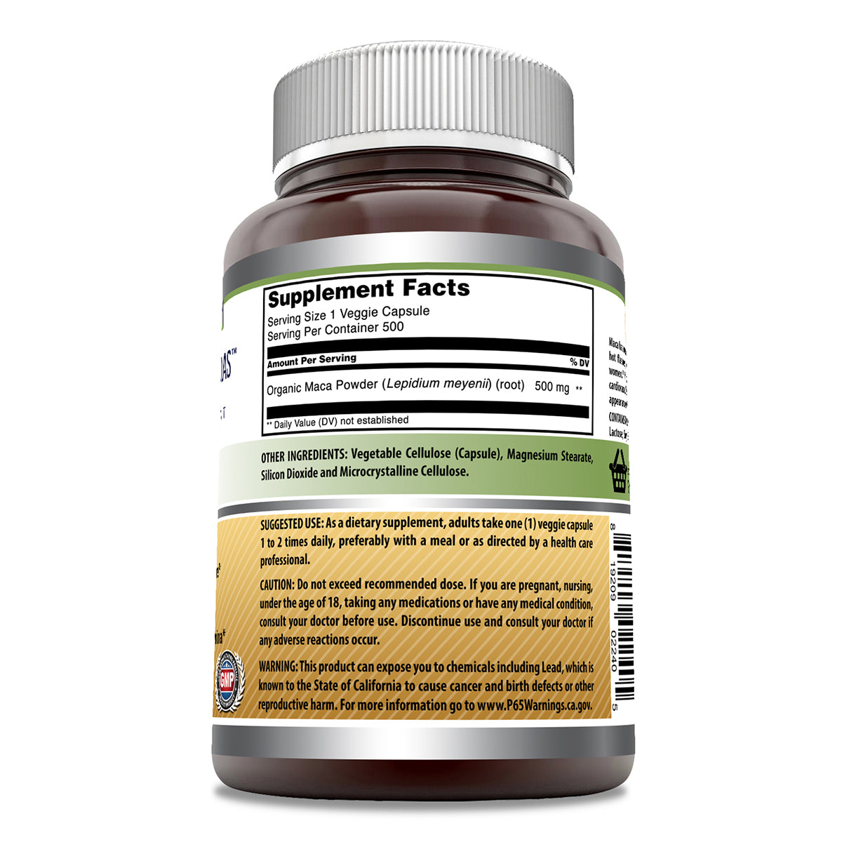 Amazing Formulas Maca 500 Mg 500 Veggie Capsules