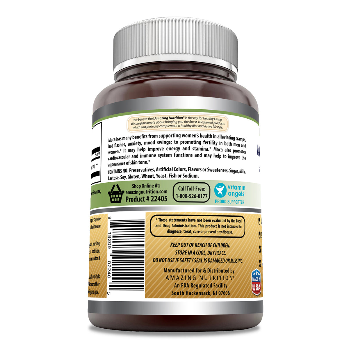 Amazing Formulas Maca 500 Mg 500 Veggie Capsules