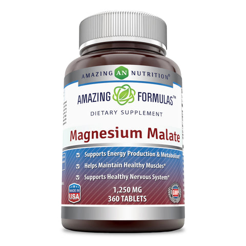 Amazing Formulas Magnesium Malate | 1250 Mg | 360 Tablets