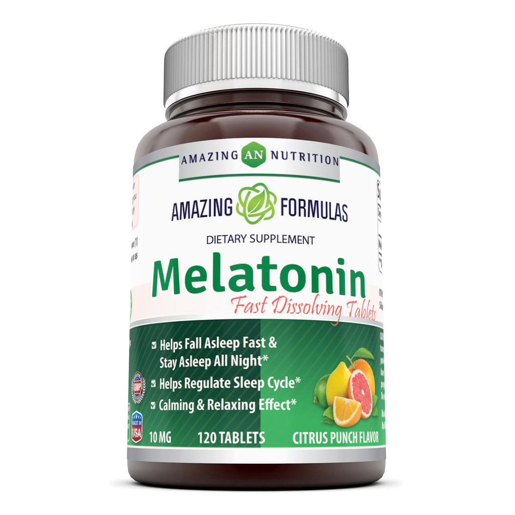 Amazing Formulas Melatonin | 10 Mg | 120 Tablets Citrus Flavor