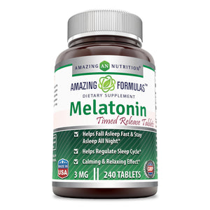 Amazing Formulas Melatonin (Timed Release) | 3 Mg |  240 Tablets