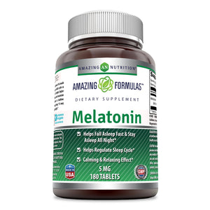 Amazing Formulas Melatonin | 5 Mg | 180 Tablets