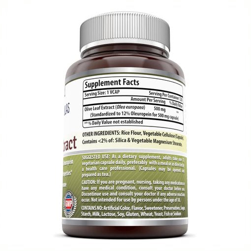Amazing Formulas Olive Leaf Extract 500 Mg 120 Veggie Capsules
