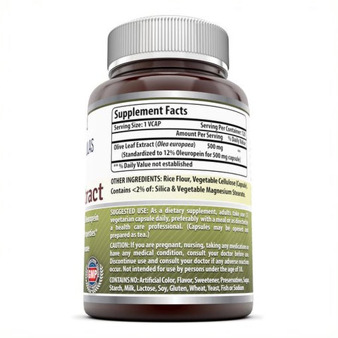 Image of Amazing Formulas Olive Leaf Extract | 500 Mg | 120 Veggie Capsules