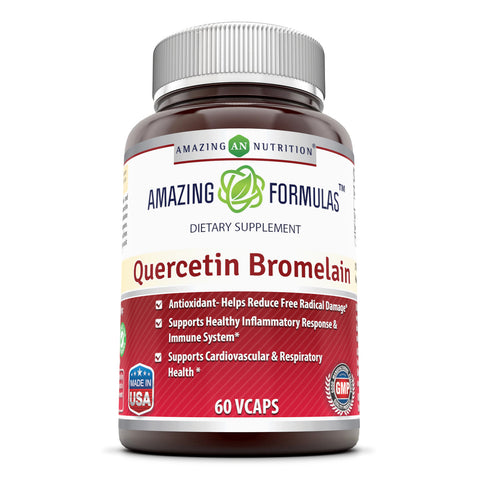 Image of Amazing Formulas Quercetin | 800 Mg | With Bromelain | 60 Mg | Vegetarian Capsules