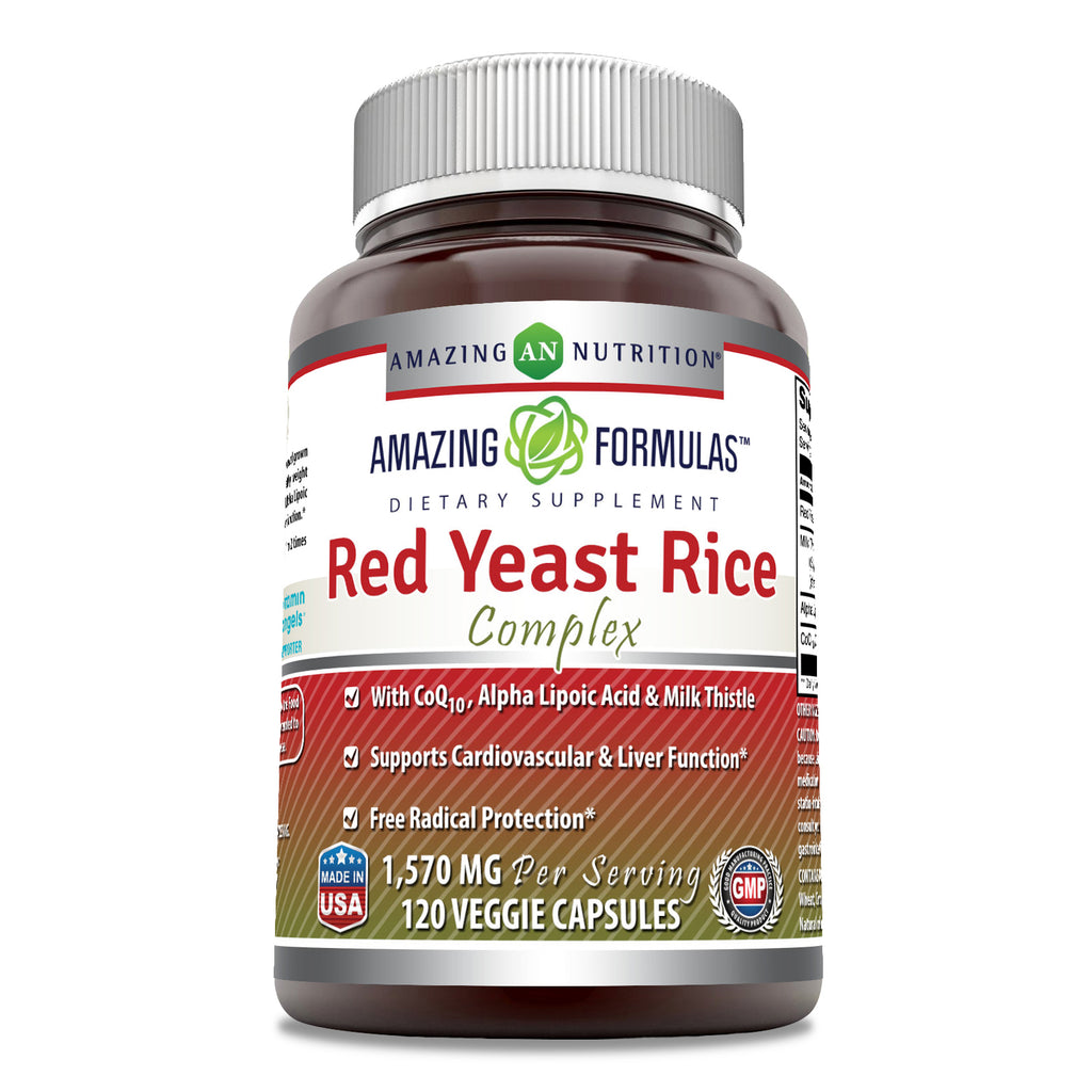 Amazing Formulas Red Yeast Rice Complex 1570 mg per Serving 120 Veggie Capsules
