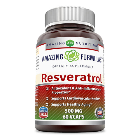 Amazing Formulas Resveratrol | 500 Mg | 60 Veggie Capsules