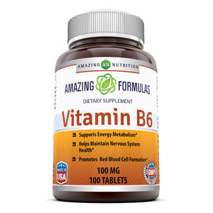 Amazing Formulas Vitamin B6 Dietary Supplement 100 mg 100 Tablets