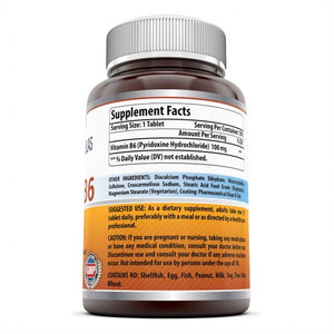 Amazing Formulas Vitamin B6 | 100 Mg | 100 Tablets