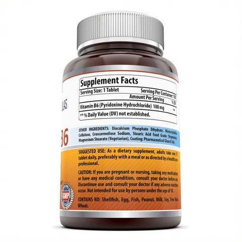 Image of Amazing Formulas Vitamin B6 Dietary Supplement 100 mg 100 Tablets