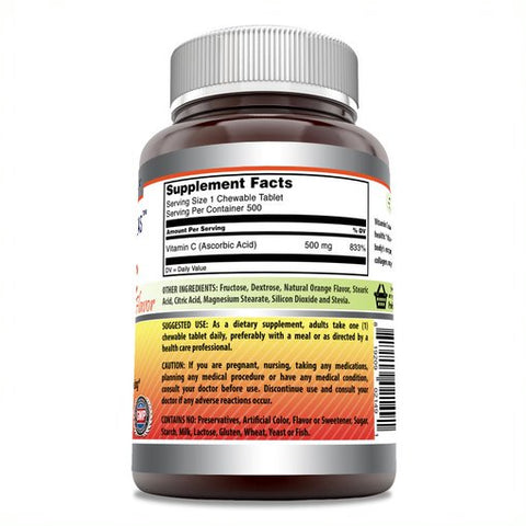 Image of Amazing Formulas Vitamin C Orange Flavor 500 Mg 500 Chewable Tablets