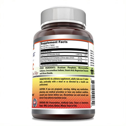 Amazing Formulas Vitamin C with Rose Hips and Citrus bioflavonoids | 240 Tablets