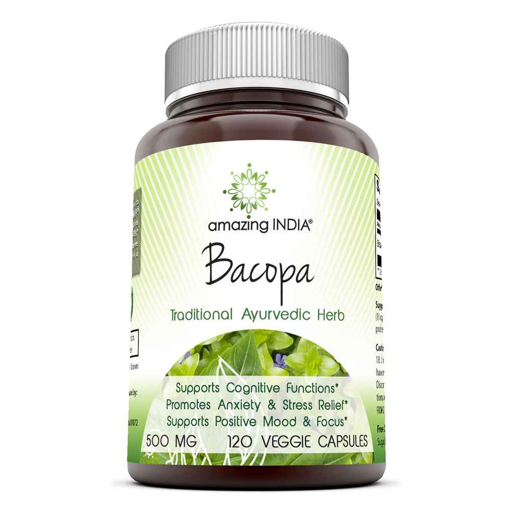 Amazing India Bacopa | 500 Mg | 120 Veggie Capsules