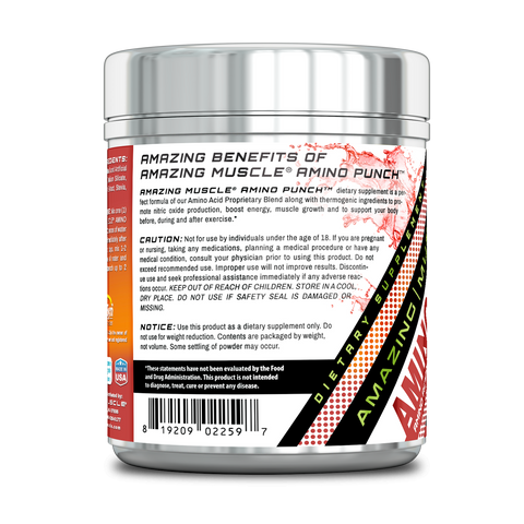 Image of Amazing Muscle Amino Punch | 30 Servings | Fruit Punch