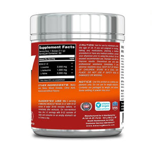 Amazing Muscle BCAA - 3:1:2 Branched Chain Amino Acid 0.94 lbs. - Approx. 60 servings (Fruit Punch)