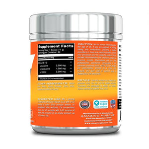 Amazing Muscle BCAA - 3:1:2 Branched Chain Amino Acid 0.94 lbs. - Approx. 60 servings (Orange)