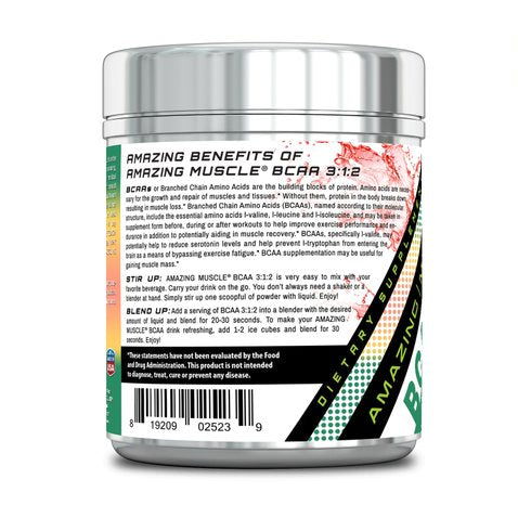 Amazing Muscle BCAA - 3:1:2, Branched Chain Amino Acid - 0.94 lbs. - 60 servings (Watermelon)