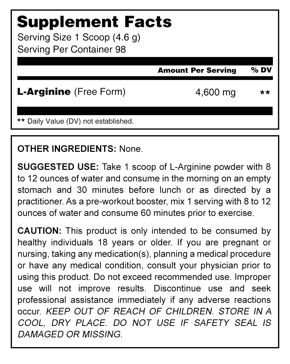 Amazing Muscle L-Arginine Powder | Unflavored | 1 Lb | 4.6 Grams per Serving | 98 Servings