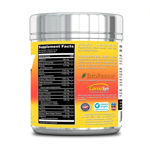 Amazing Muscle Max Boost Pre-Workout Formula | Cherry Lemonade | 60 Servings | 7.2 Grams per Serving