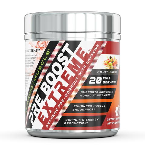 Image of Amazing Muscle Pre Boost Extreme- Pre-Workout with Caffeine 20 Servings (Fruit Punch)