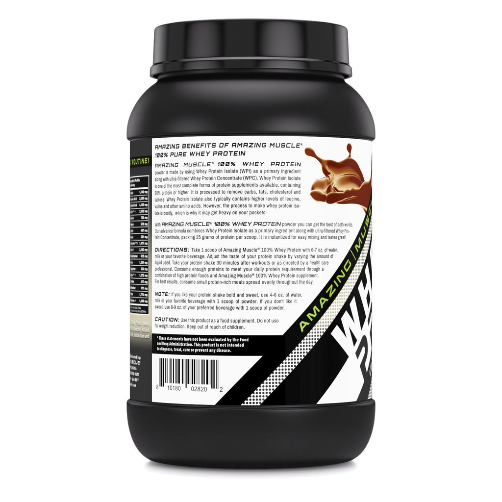 Amazing Muscle Whey Protein (Isolate & Concentrate) 2 Lbs Cookies & Cream Flavor