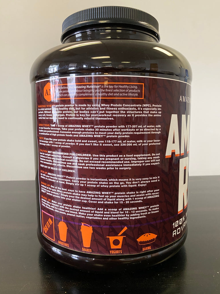 Amazing Raw Whey Protein (Isolate & Concentrate) 5 Lb Chocolate Flavor
