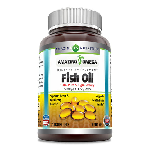 Image of Amazing Omega Fish Oil 1000 Mg 200 Softgels