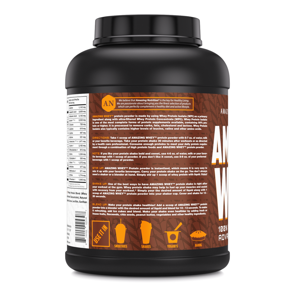 Amazing Whey Whey Protein (Isolate & Concentrate) - 5 Lb, Chocolate Flavor