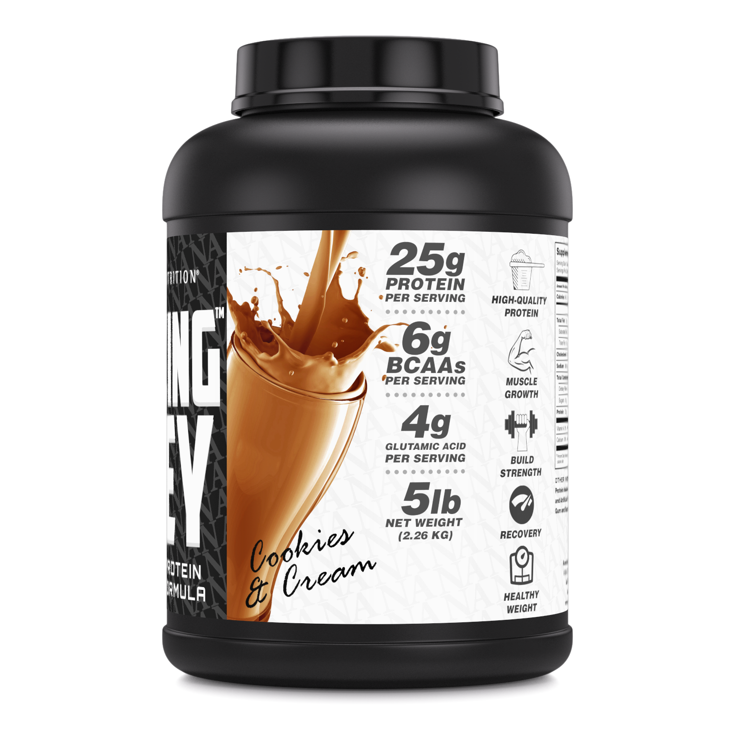 Amazing Whey Whey Protein Isolate & Concentrate | 5 Lbs |  Cookies & Cream Flavor