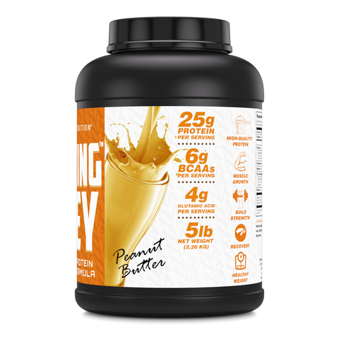 Image of Amazing Whey Whey Protein (Isolate & Concentrate) - 5 Lb, Peanut Butter Flavor