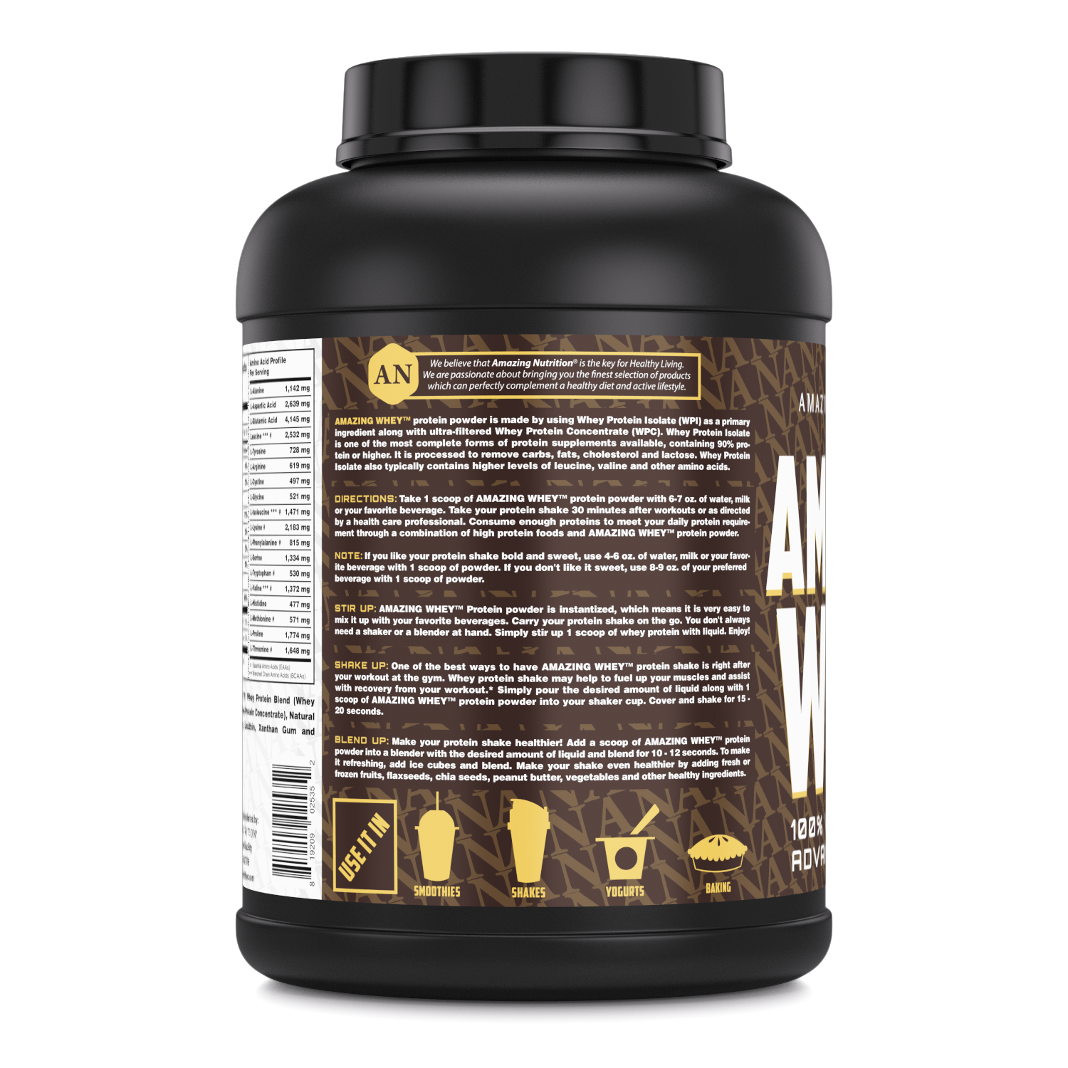 Amazing Whey Whey Protein (Isolate & Concentrate) - 5 Lb, Vanilla Flavor