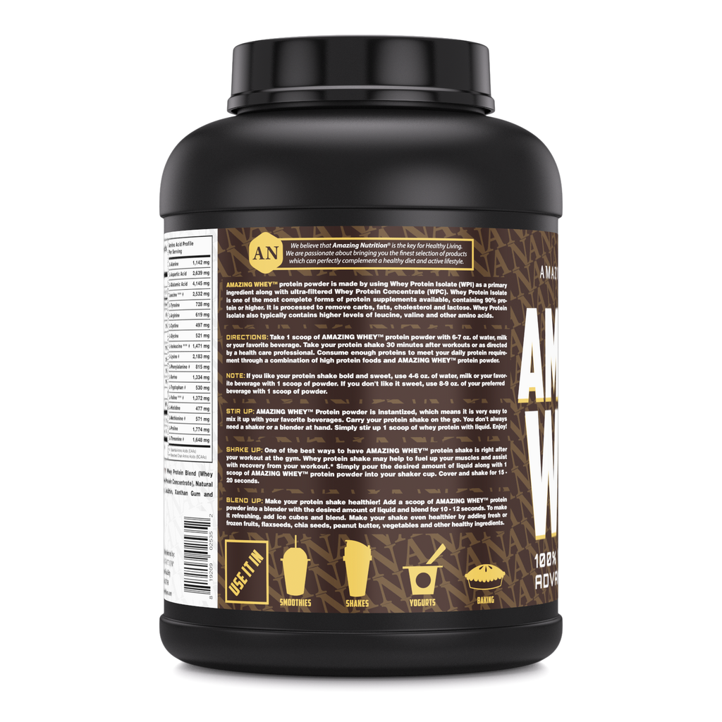 Amazing Whey Whey Protein (Isolate & Concentrate) - 5 Lb, Vanilla Flavor