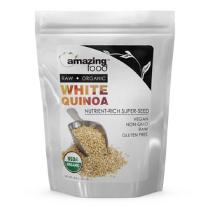Amazing Food Raw USDA Certified Organic White Quinoa 4 Lb