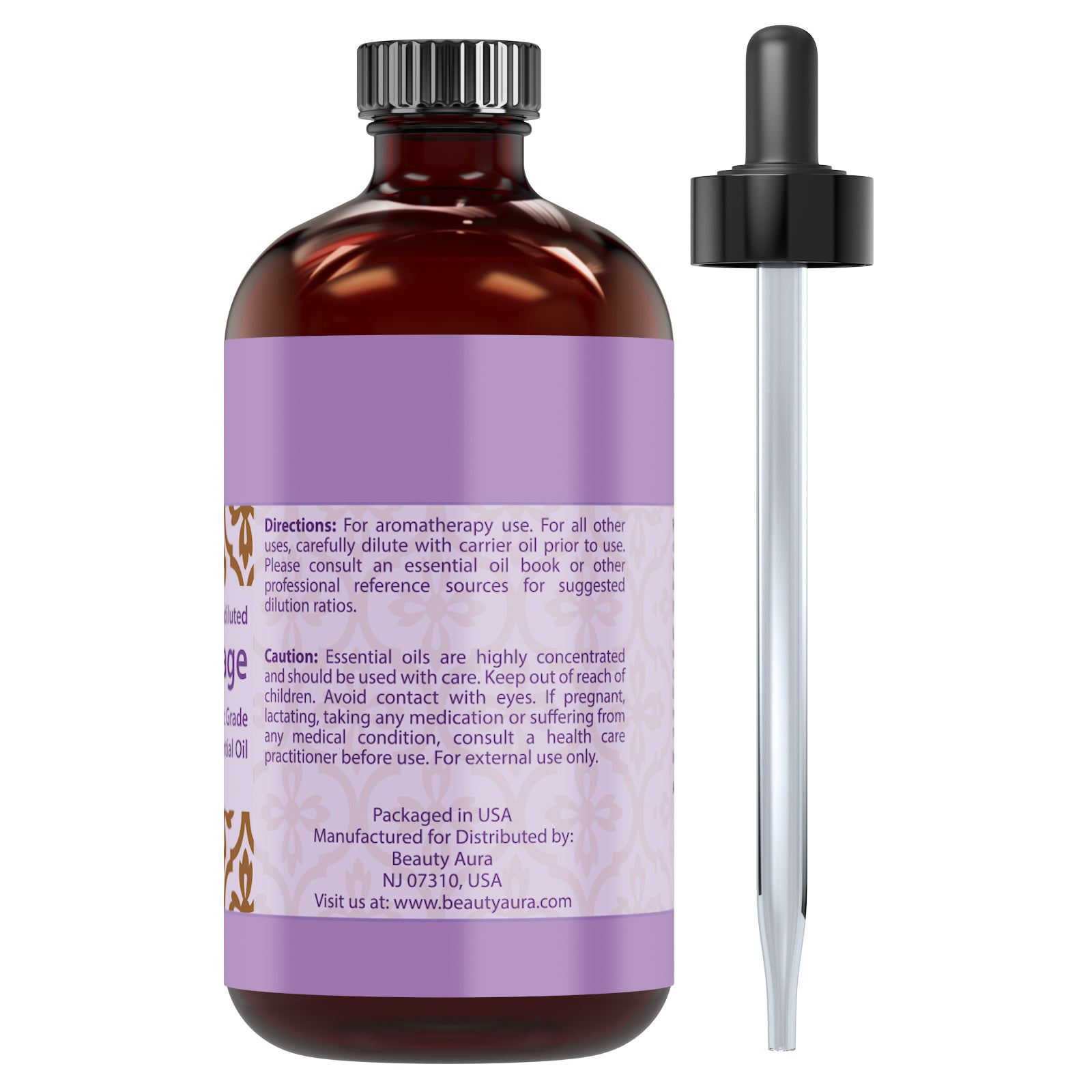 Beauty Aura Clary Sage Essential Oil | 4 Fl Oz | 118 Ml