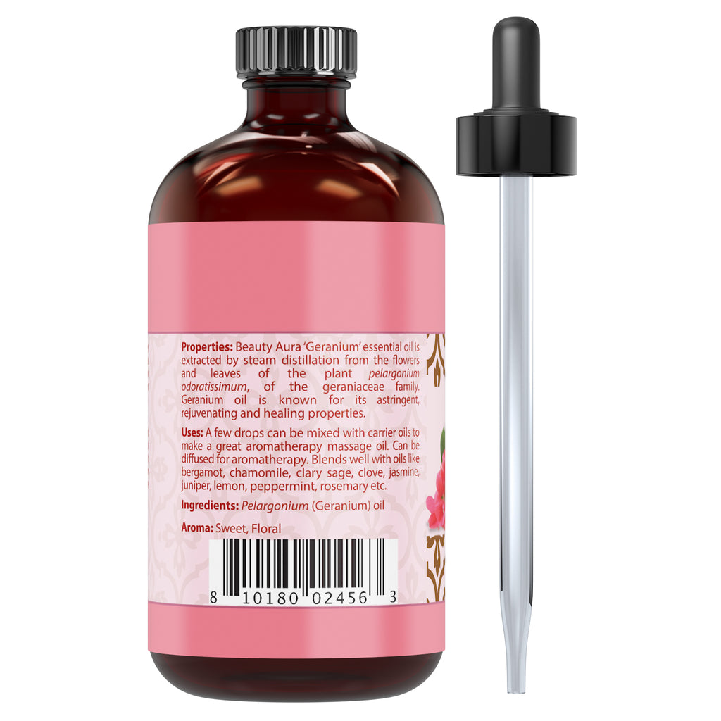 Beauty Aura Geranium Essential Oil 4 Oz