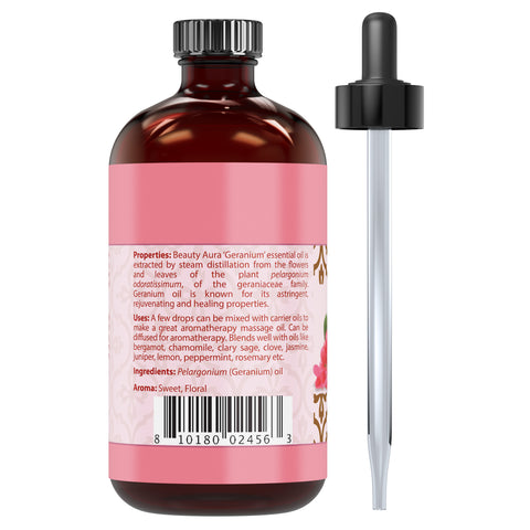 Image of Beauty Aura Geranium Essential Oil 4 Oz