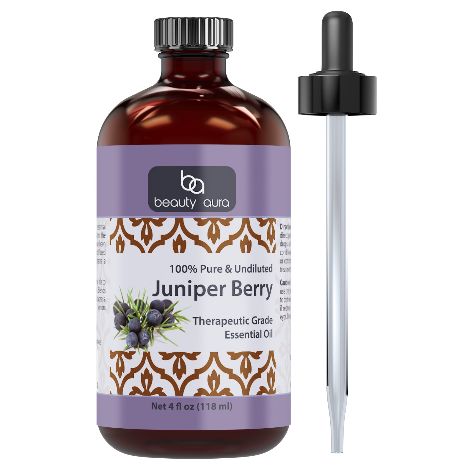 Beauty Aura Juniper Berry Essential Oil | 4 Fl Oz | 118 Ml