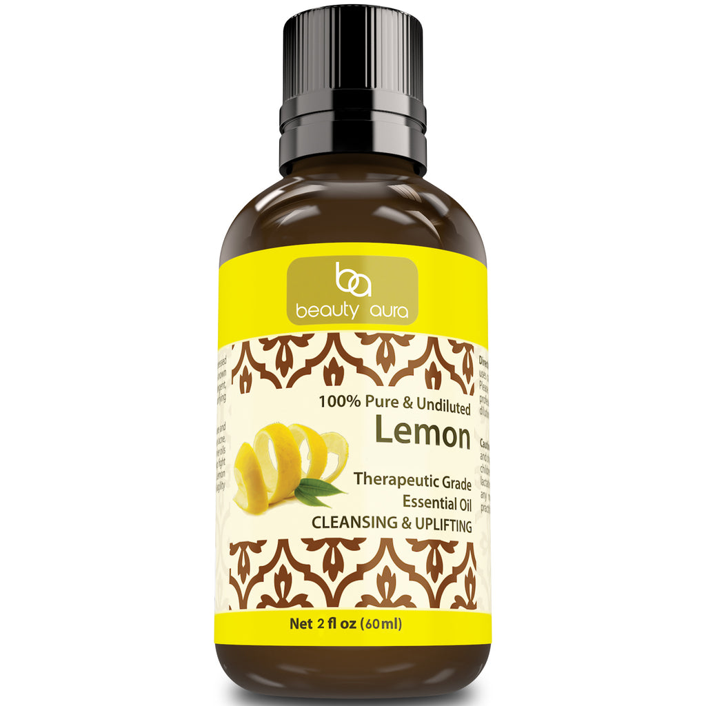 Beauty Aura Lemon Essential Oil | 2 Fl Oz | 60 Ml