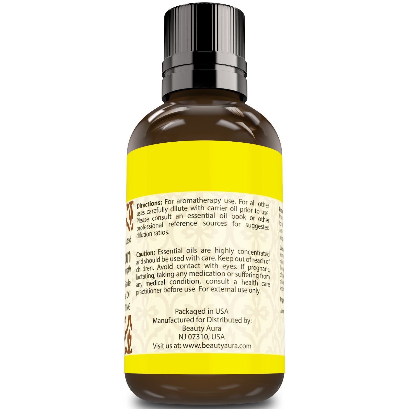 Beauty Aura Lemon Essential Oil | 2 Fl Oz | 60 Ml