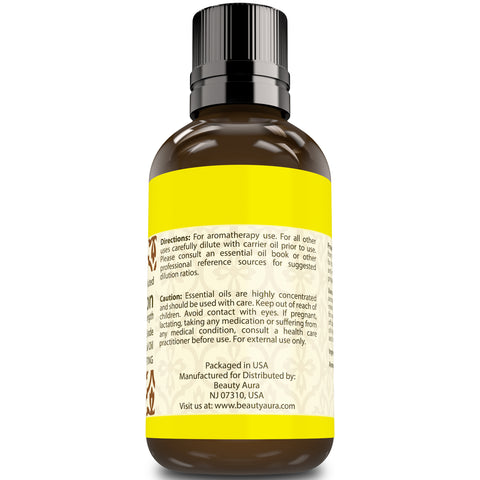 Image of Beauty Aura Lemon Essential Oil | 2 Fl Oz | 60 Ml