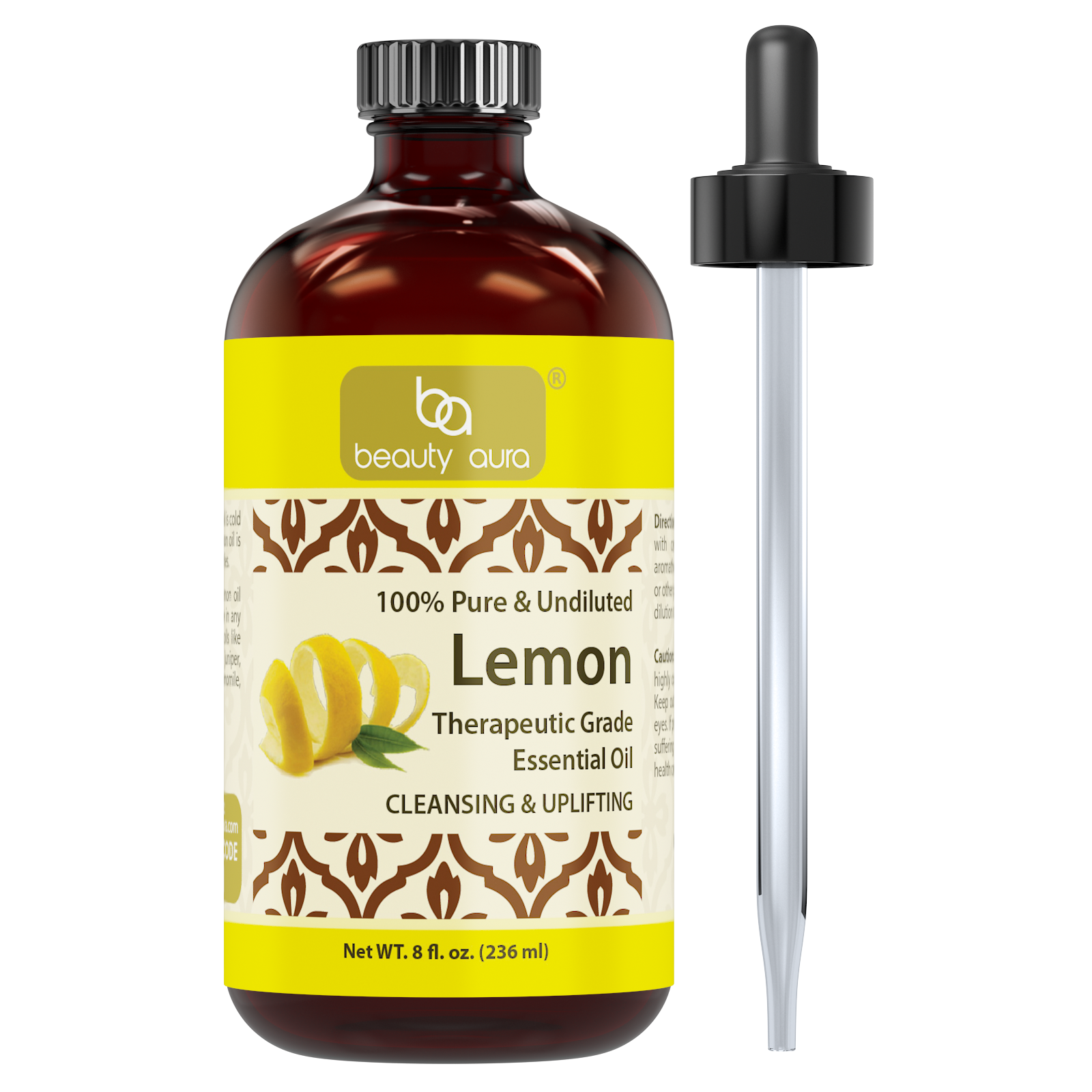 Beauty Aura Lemon Essential Oil | 8 Fl Oz