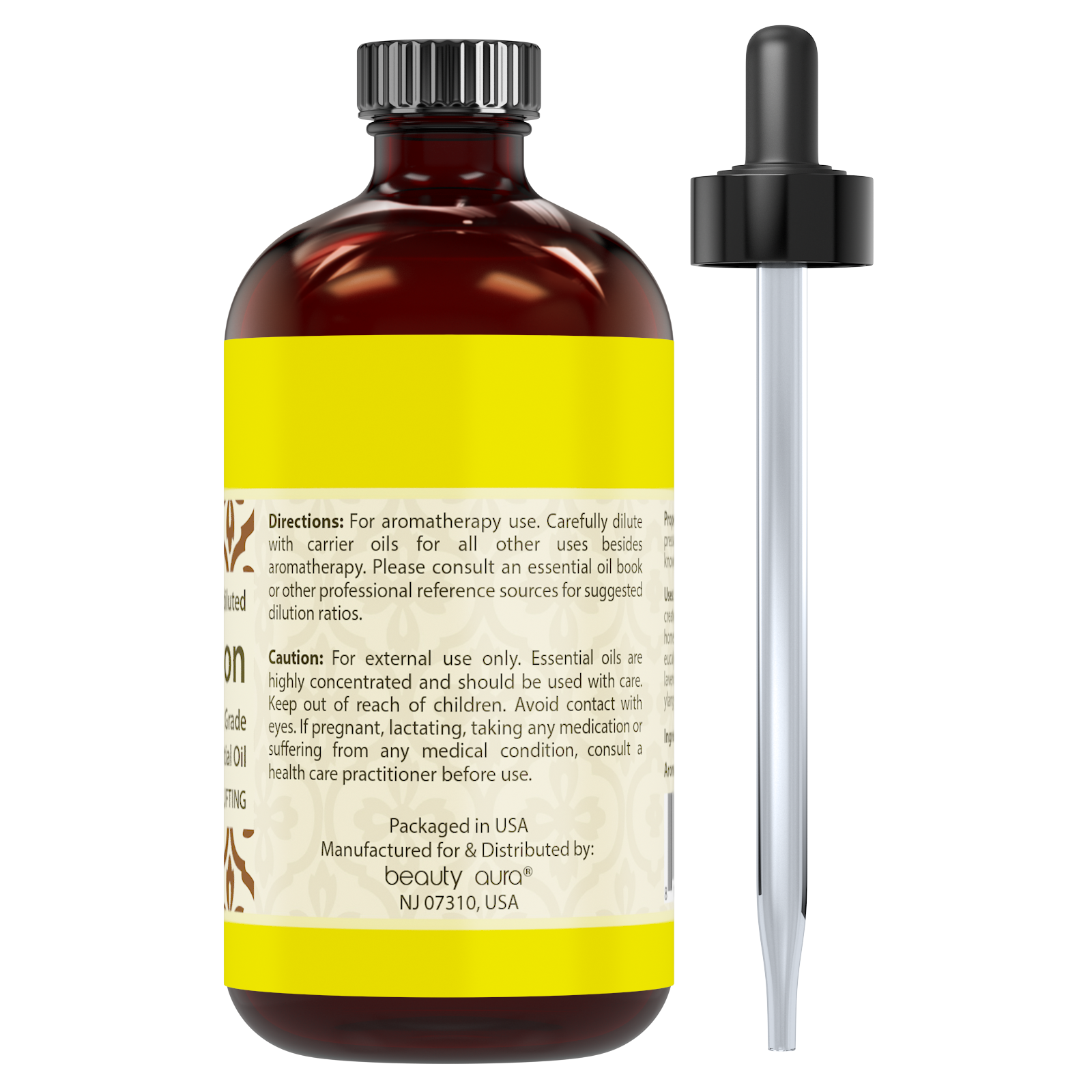 Beauty Aura Lemon Essential Oil | 8 Fl Oz