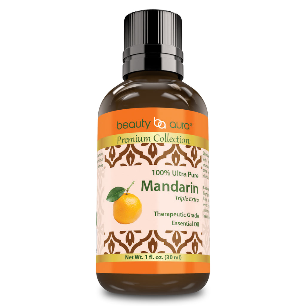 Beauty Aura Premium Collection- Ultra Pure Mandarin Essential Oil - 1 oz Bottle