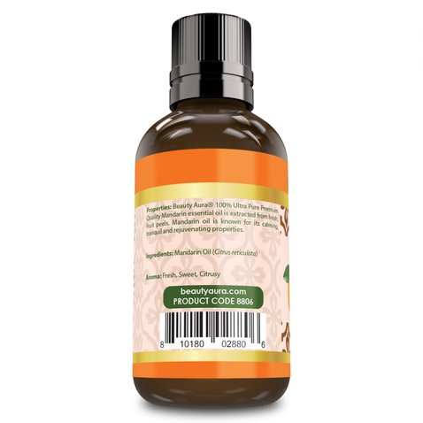 Beauty Aura Premium Collection- Ultra Pure Mandarin Essential Oil | 1 Oz